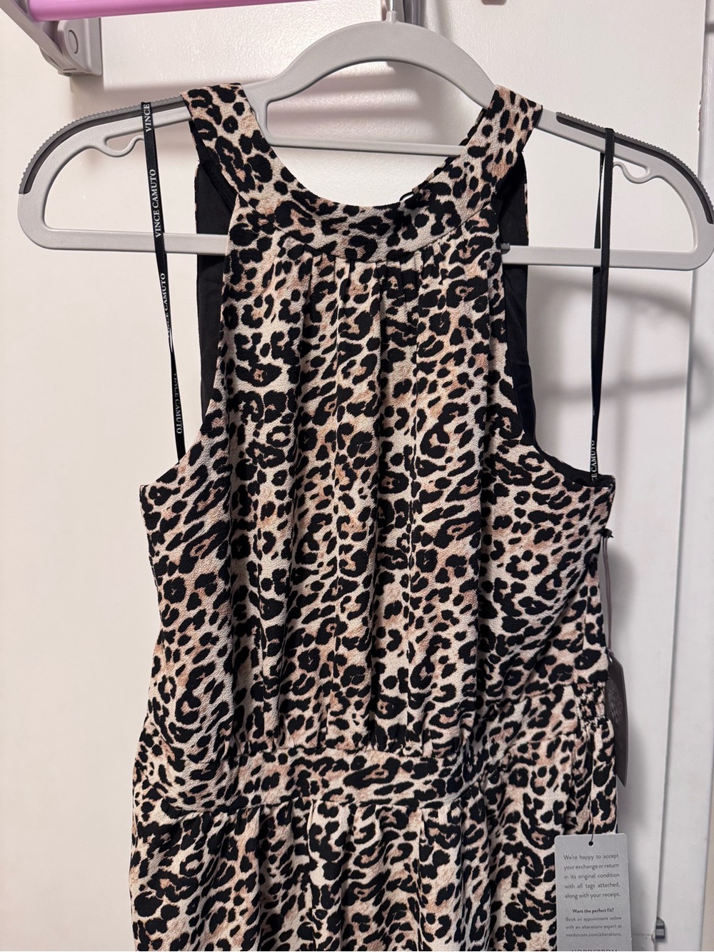 Vince Camuto leopard print high low dress NWT